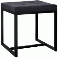 CLP Pouf Barci avec structure noire Noir /Tissu - noir textile 325058