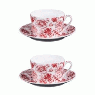 Coffret 2 déjeuners et sous tasses assorties 35 cl Louise - Rouge Rond Porcelaine Table Passion - rouge porcelaine 3106232376641 Coffret 2 déjeuners et sous tasses assorties 35 cl Louise - Rouge Rond Porcelaine Table Passion - rouge porcelaine 3106232376641