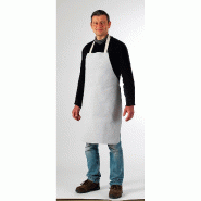 COVERGUARD Tablier cuir soudeur blanc, croûte vachette, 90x60 cm L - 120x90 cm - L gris cuir 3435241566058