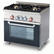 Cuisinière mixte à 2 feux avec four électrique multifonctions. Dimensions 80x60 h90 cm. Porte en verre. Modèle CFM2-68GEM - 2252