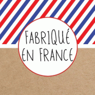 Étiquettes cadeaux adhésives - 'Fabriqué en France' - Kraft 35x35mm - Par 500