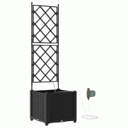 Helloshop26 - Cache-pot de jardin moderne pratique 40 x 40 x 142 cm finition épurée en acier noir 02_0058547 - noir acier 3000240652233