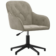 Helloshop26 - Chaise fauteuil siège pivotante de bureau informatique étude clair velours gris 02_0024116 - gris métal 3000214693347