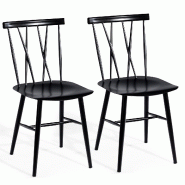 Helloshop26 - Lot de 2 chaises de salle à manger 40,5 x 53 x 82,5 cm confort maximal moderne design noir 20_0020609 - 3000233584183