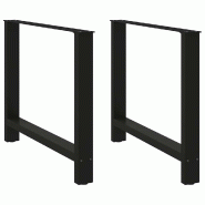Helloshop26 - Lot de 2 pieds de table à manger géométriques robustes 90 x 72 cm en acier noir 02_0057556 - noir acier 3000240104190