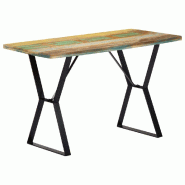 Helloshop26 - Table de salon salle à manger design 120 cm bois de récupération massif 0902138 - Bois massif 3000019540310