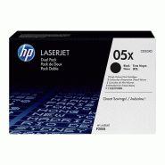HP CE505X Noir Pack de 2 Cartouches de Toner ORIGINALEES - 05X - 000000120025440335
