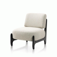 Kosmi Fauteuil de Salon Design Beige Naomi En Bois & Tissu Bouclé - beige 3760301699095