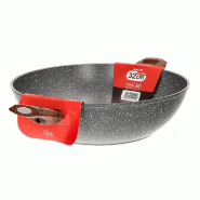 Mamù Wok à induction épais et ultra-résistant avec deux poignées 32 cm FASINWOK2MXXXX32 - argenté aluminium FASINWOK2MXXXX32