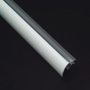 Porte étiquette 26 x 998 pour tablette verre avec rail T - Transparent