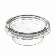 Pot à sauce avec couvercle vissé rPET transparent 30ml Ø6,7x2,5cm - par 1200