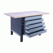 PROREGAL Etabli BUFFALO WOOD avec 5x Tiroir | HxLxP 86,5x180x75cm | Capacité de Charge 1000kg | Anthracite - noir métal PR_RS157-63 PROREGAL Etabli BUFFALO WOOD avec 5x Tiroir | HxLxP 86,5x180x75cm | Capacité de Charge 1000kg | Anthracite - noir métal PR_RS157-63