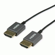 ROLINE Câble HDMI Ultra HD avec Ethernet, 4K, M/M, ultra-slim, coaxial, noir, 2 m_0