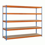 SimonRack Étagère Industrielle, 2000x1800x900 mm, 5 Niveaux en bois, Étagère Charge Lourde, Bleu/Orange/Bois - Simonforte - métal 8435104951118 SimonRack Étagère Industrielle, 2000x1800x900 mm, 5 Niveaux en bois, Étagère Charge Lourde, Bleu/Orange/Bois - Simonforte - métal 8435104951118