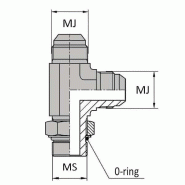 Tés - Orientable renversé mâle JIC x mâle SAE - 1"1/16' , 26.98 , 7/8' , 22.22