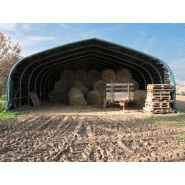 Tunnel de stockage / ouvert / structure en acier / avec fondation