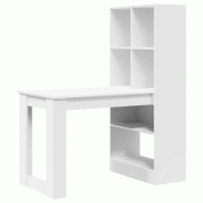VidaXL Bureau avec étagère Blanc 122 x 67 x 145 cm Bois d'ingénierie Modèle Titan Ombre - 3337257