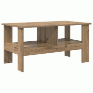 VidaXL Table basse Chêne artisanal 90 x 50 x 45 cm Bois d'ingénierie Modèle Atlas Office Pure - 8000259