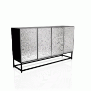 Buffet / Commode METALLIO 140 x 37 x 80 cm 4 portes argent hjh LIVING - argenté multi-matériau 861008