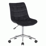 CLP Chaise de bureau pivotant Medford en Velours avec Hauteur ajustable et Roulettes Noir - noir textile 318098 CLP Chaise de bureau pivotant Medford en Velours avec Hauteur ajustable et Roulettes Noir - noir textile 318098