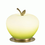 Fabas Luce Lampe De Table Wendy, Led Intégrée 8 W, Lumière Verte 3000 K, Laiton Satiné, Variateur Tactile, Verre Soufflé - Design Élégant - mul