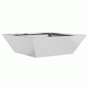 Helloshop26 - Cache-pot de jardin trapézoïdal moderne design minimaliste 50 x 50 x 15 cm en acier galvanisé argent 02_0052392 - métal 3000237394238