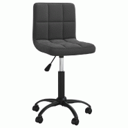 Helloshop26 - Chaise fauteuil siège pivotante de bureau informatique étude velours noir 02_0024165 - noir acier 3000214719719