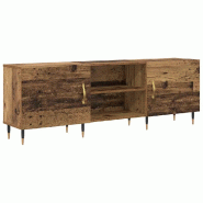 Helloshop26 - Meuble TV rectangulaire moderne rangement efficace 150 x 30 x 50 cm en bois ancien 02_0052509 - Bois massif 3000237453546