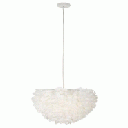 Mauro Ferretti Lustre À Plumes Ø 60 X 30 Cm - Suspension Glamour Ornée De Plumes Synthétiques - Douille E27, 40 W, 220 V, Design Éthéré Et Mode