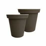 PLAST'UP ROTOMOULAGE Pot de fleurs rond xxl delight 200l - lot de 2 - TAUPE - marron 0637962080476