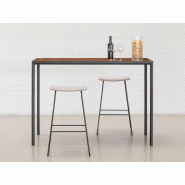 Table haute plateau bois pied en aluminium Table haute plateau bois pied en aluminium