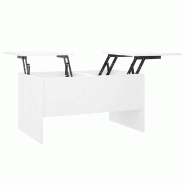 VidaXL Table basse blanc 80x50x42,5 cm bois d'ingénierie Modèle Grandeur Prestige - 809728
