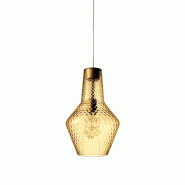 Zafferano Suspension Romeo Ø 250 X 3180 Mm. 1 Ampoule E27 70 W Hs-Ip20 Grise, Verre Ambré - orange 8054346792602
