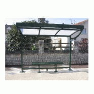Abri bus new grand lieu lc0331 / structure en acier / bardage en verre sécurit / avec banquette / 400 x 160 cm