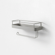 AQA Design Étagère avec porte-rouleau LYU blanc en fils de métal L.31,5 P.11,5 H.14 MP02967 - blanc métal MP02967 AQA Design Étagère avec porte-rouleau LYU blanc en fils de métal L.31,5 P.11,5 H.14 MP02967 - blanc métal MP02967
