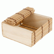 Boîte de présentation sushis en bambou 8,5x8,5x4cm - par 50