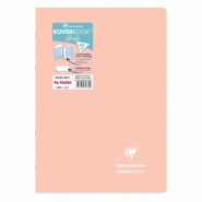 Clairefontaine Lot de 5 Cahier Kover Book Blush A4, 96p./48 feuilles 90 g/m² piquées, couv. Coloris corail, ligné - 3037929717792
