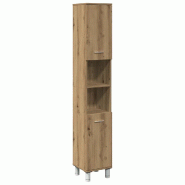 Helloshop26 - Armoire de salle de bain bois d'ingénierie 30 x 30 x 179 cm rangement pratique style contemporain en bois chêne 02_0050774 - Bois mass