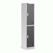 Helloshop26 - Armoire vestiaire 2 compartiments 2 étagères capacité 80 kg gris 14_0000474 - 3000159418982