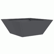 Helloshop26 - Cache-pot trapézoïdal moderne extérieur balcon jardin 40 x 40 x 15 cm en acier anthracite 02_0052372 - métal 3000237381818