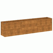 Helloshop26 - Jardinière surélevée moderne décorative jardin balcon 291 x 50 x 69 cm en acier corten rouillé 02_0046135 - acier 3000234062734