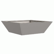 Helloshop26 - Lot de 5 cache-pots de jardin trapézoïdaux modernes design minimaliste 50 x 50 x 15 cm en acier rouillé - métal 3000237395884