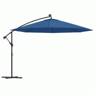 Helloshop26 - Parasol déporté avec lumières led bleu azuré 350 cm 02_0008455 - bleu métal 3000451547762 Helloshop26 - Parasol déporté avec lumières led bleu azuré 350 cm 02_0008455 - bleu métal 3000451547762