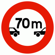 Panneau d'interdiction B17 - Distance à respecter Panneau d'interdiction B17 - Distance à respecter