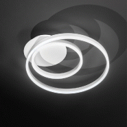 Plafonnier LED 42 W 3360 lm en métal blanc, design moderne avec diffuseur satiné et température de couleur réglable (3000 K - 6000 K) - Perenz - b