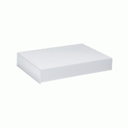 Podium acrylique blanc - L20 x P30 x H5 cm pour vitrine ou comptoir
