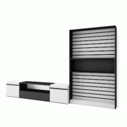 SKRAUT HOME Ensemble Meuble TV, 310x186x35cm, Pour les TV jusqu'à 80", Salon Complet, Blanc et noir - blanc Bois manufacturé 98_37