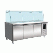 Table réfrigérée avec verre 3 portes 5x 1/1 gn récipient l1795mm 7950.0425 COMBISTEEL