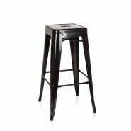 Tabouret de bar VANTAGGIO HIGH métallique noir hjh OFFICE - noir métal 645010