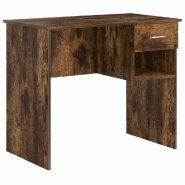 VidaXL Bureau avec tiroir Chêne fumé 90 x 49 x 75 cm Bois d'ingénierie Modèle Vega Executive Advance - 869270